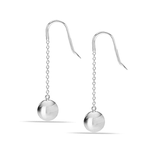 LeCalla 925 Sterling Silver Lightweight Classic Beaded Hook Ball Drop Dangle Earrings for Women Teen