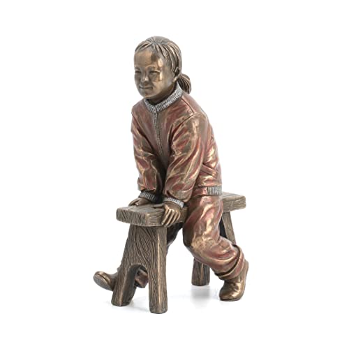 Unicorn Studio 5.5 Inch Figure Oriental Youth Girl on a Bench Decor Collectible