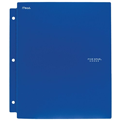 ACCO (School) Five Star 2 Pocket Folders with Prong Fasteners, Folder with Pockets, Plastic, Color Selected For You, 1 Count (34084)