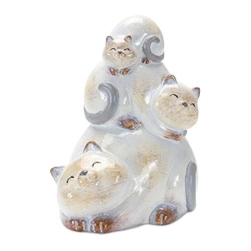 Melrose 85563 Terra Cotta Cat Stack Figurine, 6.5-inch Height