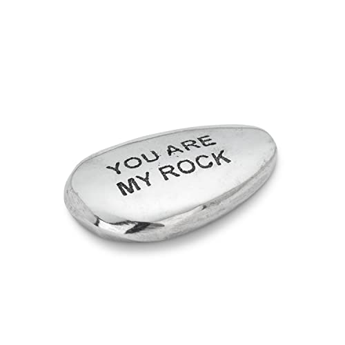 Abbott Collection  30-ALU-200 Engraved Pebble-You are My Rock, Silver