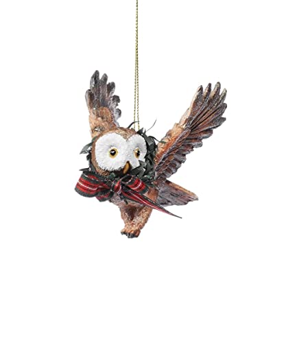 Giftcraft 683400 Christmas Owl Ornament, 3.35-inch Height, Polyresin and Polyester