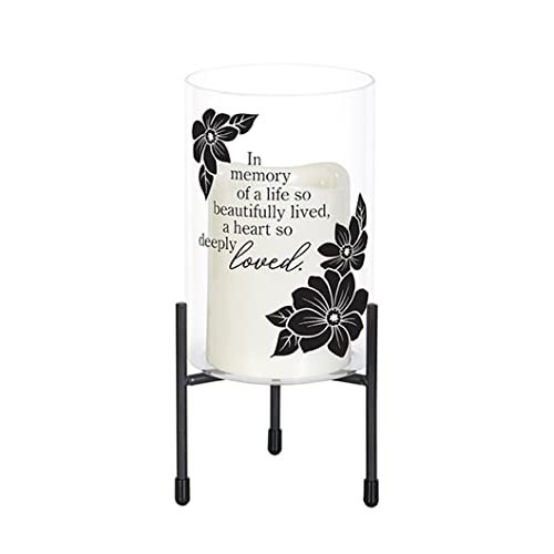 Carson 58125 Deeply Loved Glass Hurricane Candle Holder, 7.5-inch Height