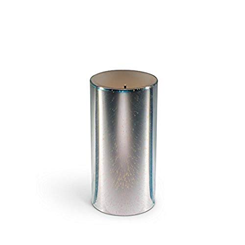 The Gerson Company 43696 3" x 6" Glow Wick(R) Wax LED Candle with Galaxy Effect with Glow Flicker with Warm White LED 5-Hour Timer Feature, Silver