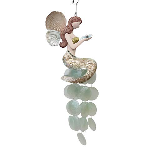 Beachcombers Metal with Capiz Winged Mermaid Chime