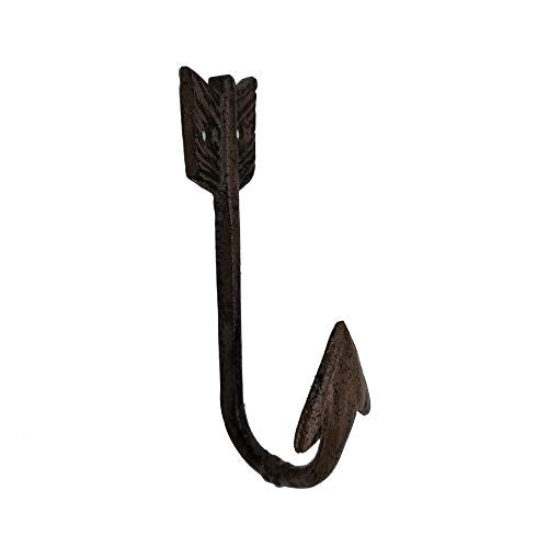 Comfy Hour Antique & Vintage Interior Decor Collection Cast Iron Arrow Single Key Coat Hook Clothes Rack Wall Hanger, Heavy Duty Recycled Gift Idea