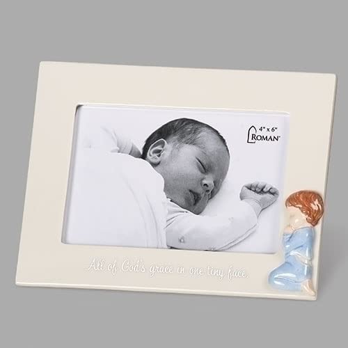 Roman Giftware Inc., Children's Gifts, New Baby, 6" H BOY Frame 4X6 ,Religious, Inspirational, Durable (1x7x5)