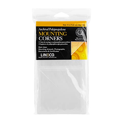 Lineco, Polypropylene Mounting/Framing Corners, Standard View, 3", 100-Pack