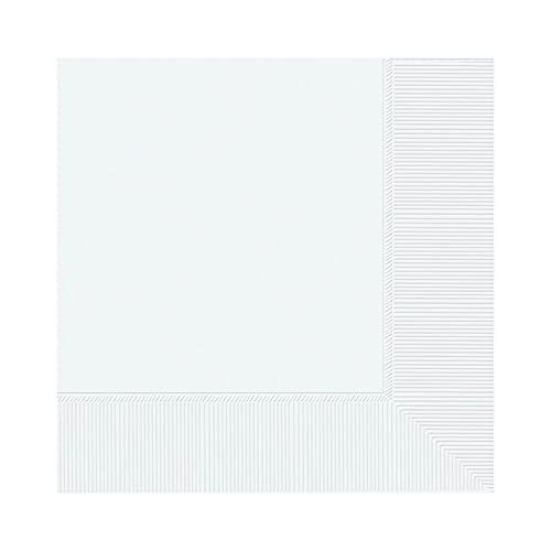 Amscan Frosty White 3-Ply Paper Beverage Napkins, 5" x 5" 40 Ct., Party Tableware