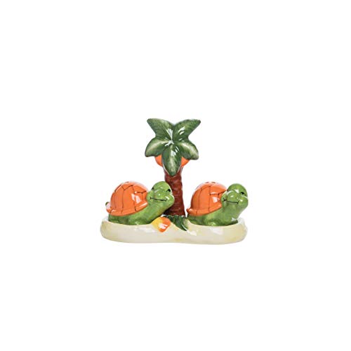 Beachcombers B23927 Turtle Salt and Pepper Set with Caddy, 5-inch Length
