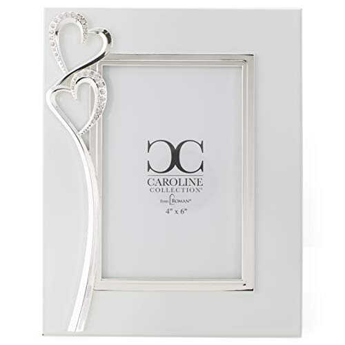 Roman 19065 Double Heart MDF Frame,Holds 4 X 6-inch Photo, 9-inch High