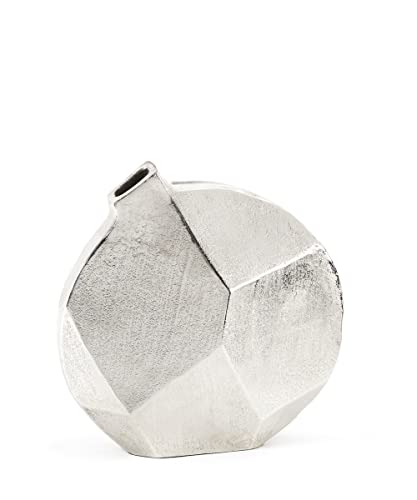 Giftcraft Geometric Design Vase-Small, Silver