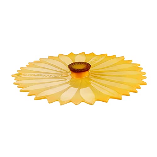 Charles Viancin Silicone Sunflower Airtight Lid/Cover/Food Storage, 6-Inch, Yellow