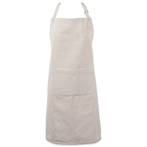 DII Design 100% Cotton Solid Chambray Kitchen Set, Chef Apron, Natural, 1 Piece