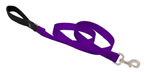 Lupine Pet Dog Leash by Lupine in 1" Wide Purple 4-Foot Long with Padded Handle