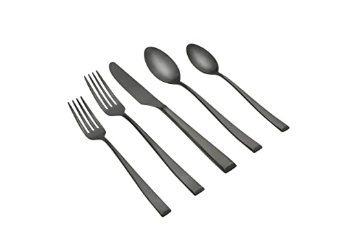 CAMBRIDGE Silversmiths Marlise Black Satin 20-Piece Flatware Set, Service for 4