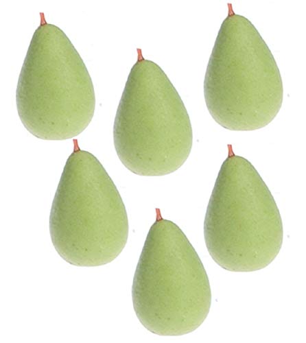 Aztec Imports International Miniatures Dollhouse Miniature Set of 6 Realistic Green Pears