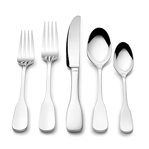 Boston Warehouse Chefs 18/10 Stainless Steel 20pc Flatware Set, Service for 4, Toulon Satin