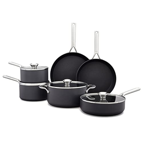 Cookware Company OXO Professional Hard Anodized PFAS-Free Nonstick, 10 Piece Cookware Pots and Pans Set, Induction, Diamond reinforced Coating, Dishwasher Safe, Oven Safe, Black