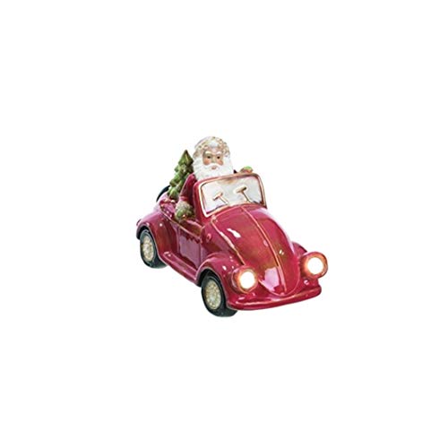 Valyria LLC Transpac M2165 Light Up Santa Car Decor, 12-inch Length, Ceramic