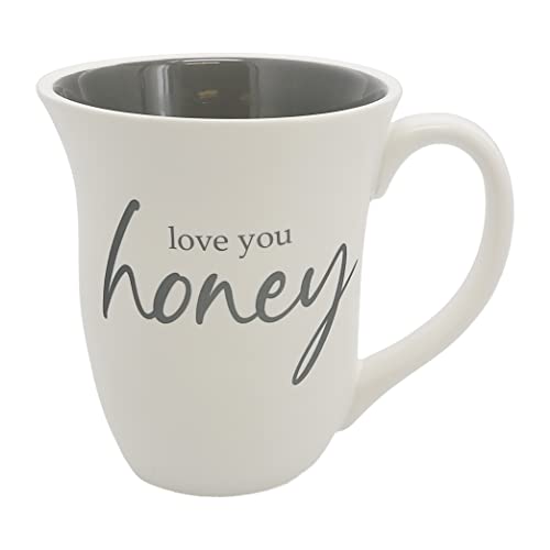 Pavilion - Love You, Honey 16-ounce Stoneware Coffee Mug, Mothers Day Gift, Inspirational Mug, Novelty Coffee Mugs, Coffee Tea Cup for Husband/Wife/Spouse, Birthday/Anniversary, 1 Count, Cream