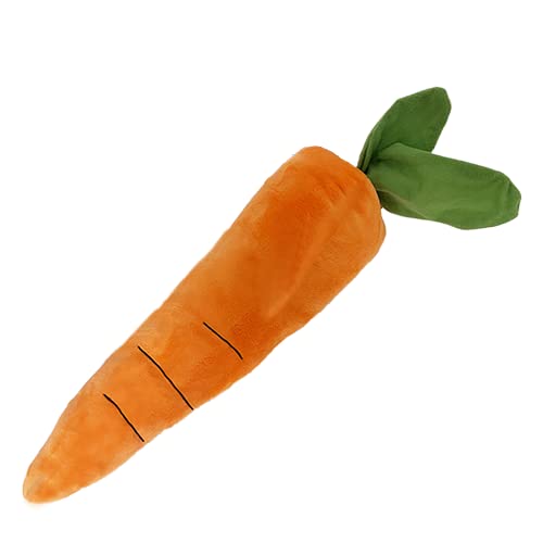 Pet Lou 00499 Carrot Shaped Dog Toy, 15-inches, Orange