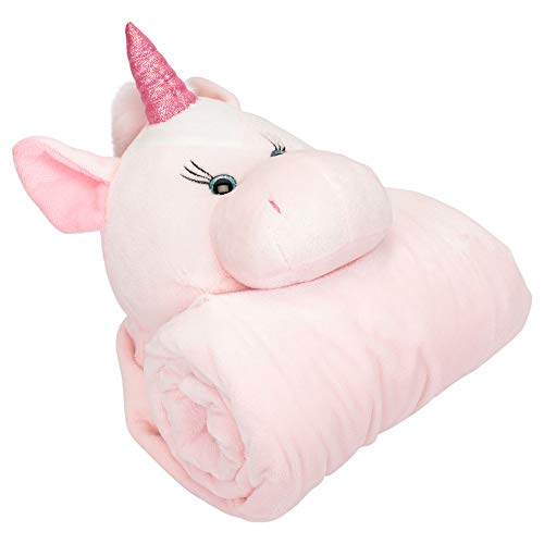 Ganz Unicorn Wearable Blanket - 36" X 46" - Pink - 3+