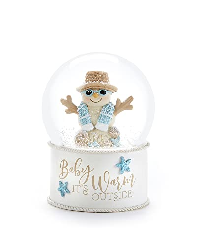 Giftcraft 682931 Christmas Beachy Snowman Snow Globe with Sentiment, 14.5 inch, Polyresin, Glass, Antifreeze, Water