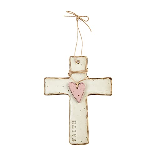 Mud Pie Faith Heart Cross, 6 1/2-inch