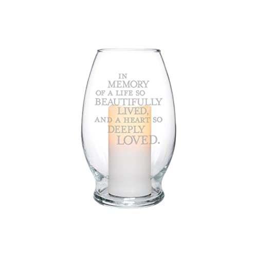 Carson 11841 Deeply Loved Glass Hurricane Candle, 7-inch Height