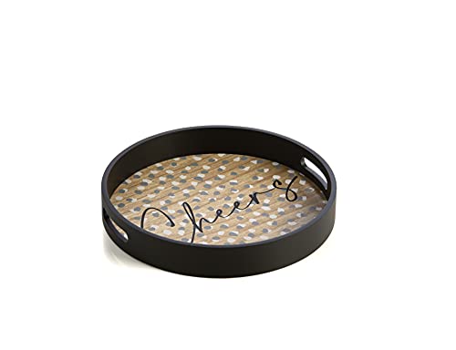 Shiraleah Black Round Cheers Tray