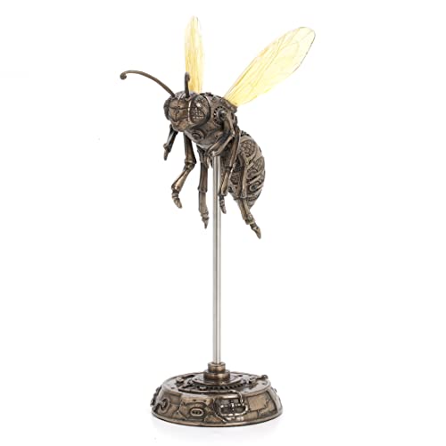 Unicorn Studio Veronese Design 10 5/8" Steampunk Hornet On Display Stand Resin Sculpture Bronze Finish Bee Statue