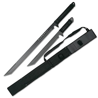 Master Cutlery BladesUSA HK-1067 Twin Ninja Swords, Black, 18-Inch and 26-Inch Lengths
