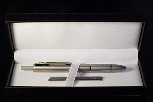 Yasutomo Quad Point Silver Satin Pen Set with TP2040 Silver Satin pen and 3 additional quad pen refills