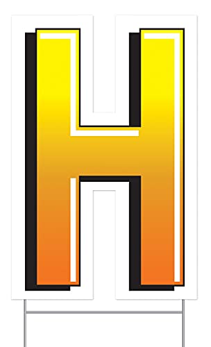 Beistle Plastic Letter "H" Yard Sign With Metal Stakes - Happy Birthday Party Outdoor Lawn Decoration