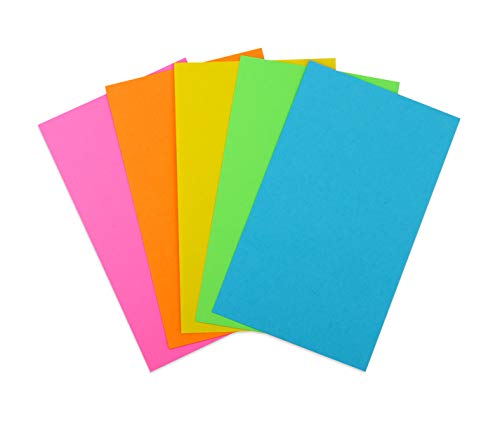 Hygloss Products Bright Blank Flash Cards - Great Study Tool - Multitude of Uses - 20 Each of 5 Assorted Colors - 3‚Äù x 5‚Äù - 100 Cards (HYX43510)