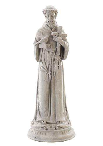 Roman Exclusive St. Francis Garden Statue, 24-Inch, Made of Resin Stone