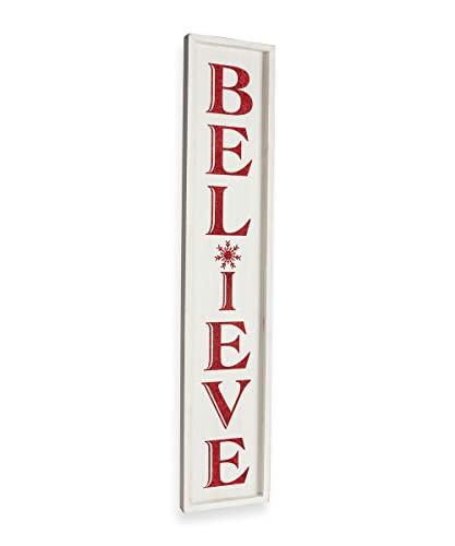 Giftcraft 684103 Christmas Framed Glitter Porch Sign with Sentiment, 39.37-inch Length