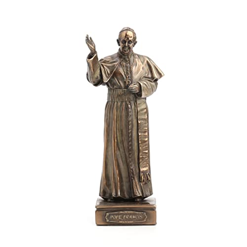 Unicorn Studio 11 Inch Pope Francis Cold Cast Decorative Figurine, Bronze Color