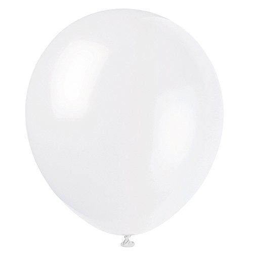 Unique Industries 9" Latex Snow White Balloons, 20ct