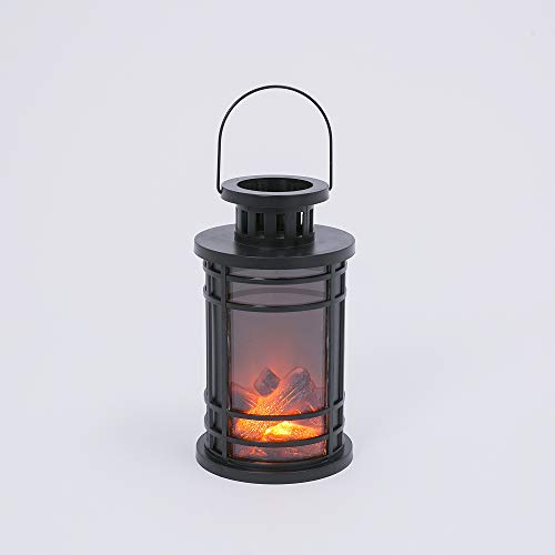 Gerson 2494100 Battery Operated Lighted Fire Glow Lantern with Timer, 9.25-inch Height