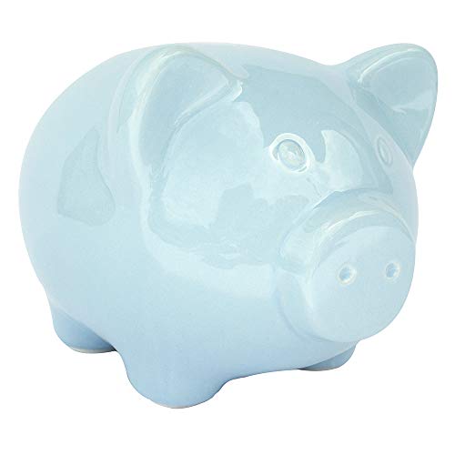Birchwood Applesauce Ceramic Piggy Bank, Baby Blue