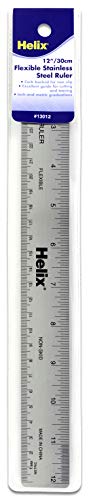 Pens Helix Flexible Stainless Steel Non Skid Ruler 12 Inch / 30cm (13012)