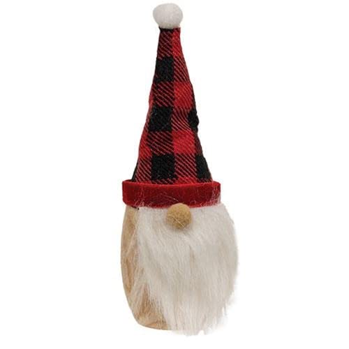 CWI Gifts Nordic Wooden Gnome w/Black & Red Buffalo Check Hat Plush Figurine for Men and Women, Home Decorative Collection