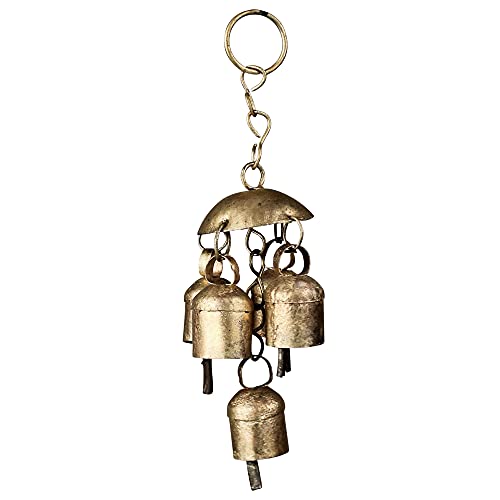 HomArt 1205-14 Single Tier Surat Windchimes, 8-inch Height, Brass
