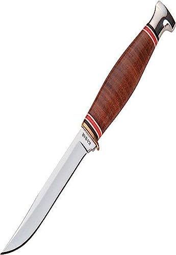 Ka-Bar 2-1226-0 Sheath Knife 3-1/2",Silver and Brown,Medium