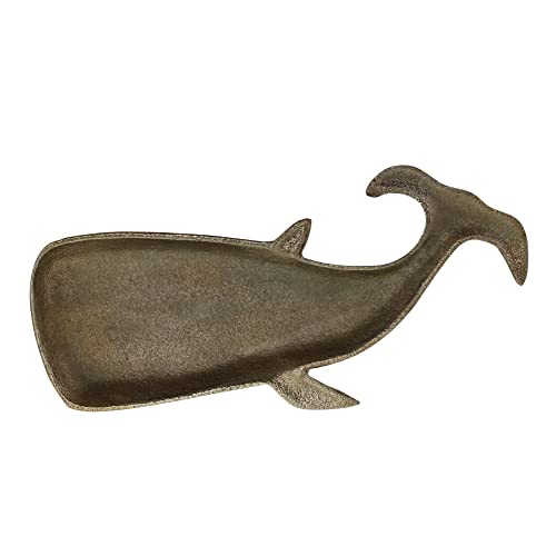 AREOhome HomArt Whale Plate, 12-inch Length, Brass