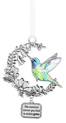Ganz The Sweetest Nectar You Find is within You Ornament, Zinc and Epoxy, 2.38 Inches Width, 3.13 inches Height, Silver