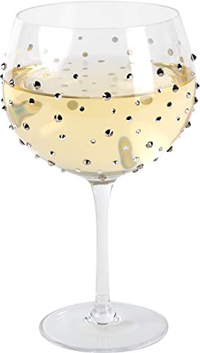 Pavilion Gift Company Black Gem Stones-Birthday 24 Oz Stemmed Wine Glass