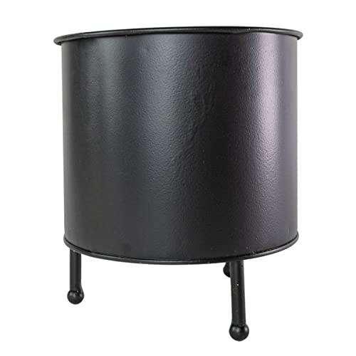 Foreside Home & Garden Footed Planter Black Metal